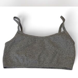 Gray Ribbed Crop Top